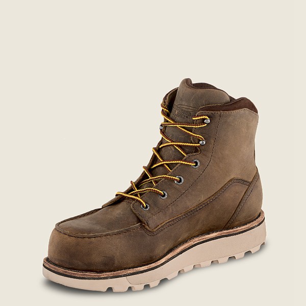 Red Wing Safety Boots Khaki - Mens Traction Tred Lite - 6-inch Waterproof Toe - 2985-AZCGT